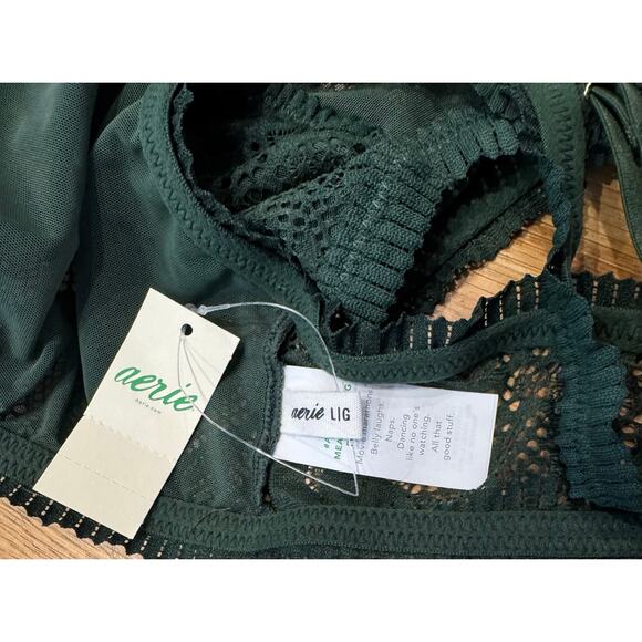 NWT Aerie Large Green Lace Bralette - Picture 2 of 3